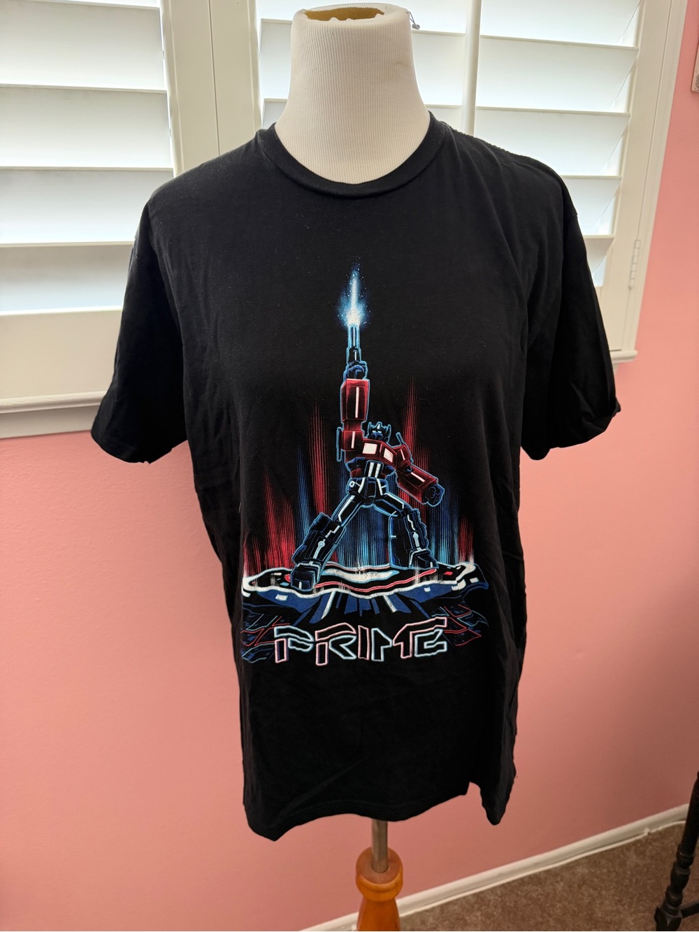 Prime Graphic Black Tee - Robot Action Print